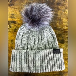 North face oh mega Pom gray beanie